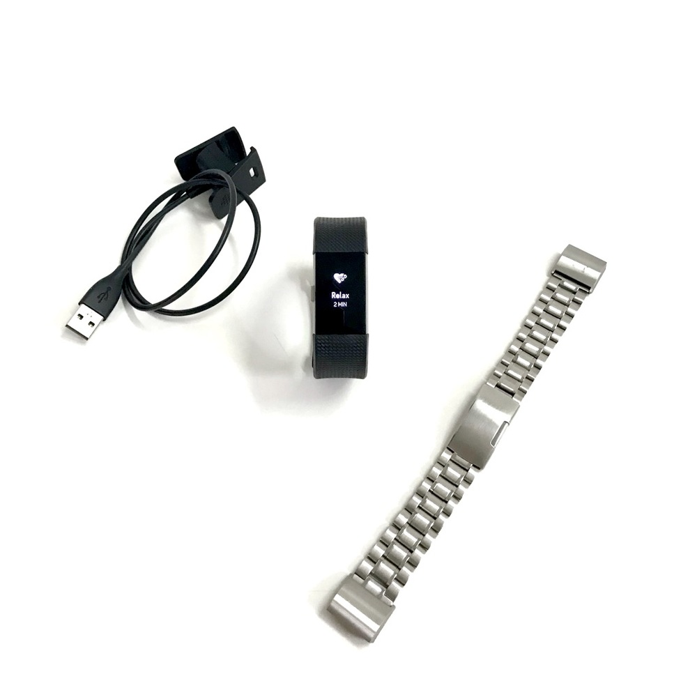 Fitbit Charge 2 Heart Rate + Fitness Wristband Black Unisex Large